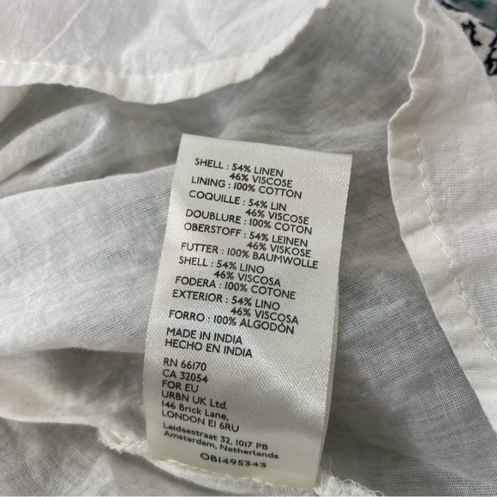 NWT Anthropologie Smocked Floral Cut Out Midi Dress White & Black Large - Picture 9 of 15